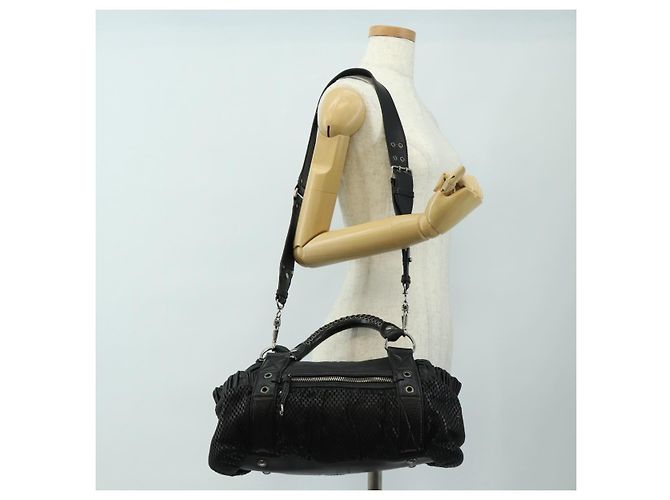 Borsa Miu Miu in pelle 2way nera argento Auth BA13790V Nero - vista 26