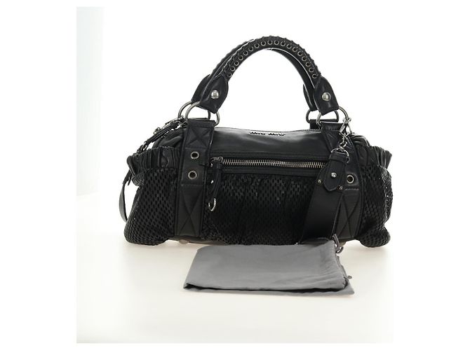Borsa Miu Miu in pelle 2way nera argento Auth BA13790V Nero - vista 27