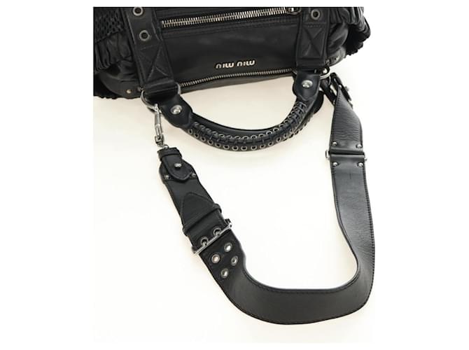 Borsa Miu Miu in pelle 2way nera argento Auth BA13790V Nero - vista 9