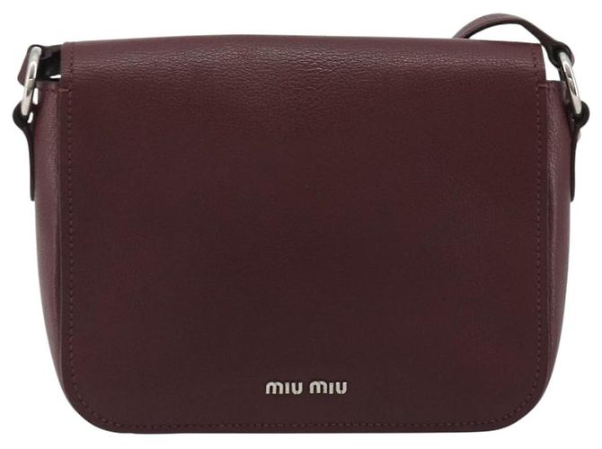 Borsa a Spalla Miu Miu in Pelle Bordeaux Argento Auth BA13896A Bordò - vista 3