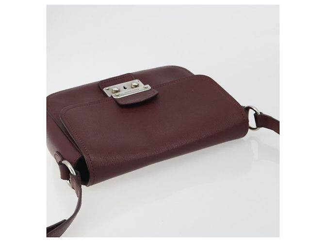 Borsa a Spalla Miu Miu in Pelle Bordeaux Argento Auth BA13896A Bordò - vista 6