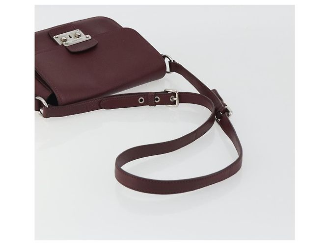 Borsa a Spalla Miu Miu in Pelle Bordeaux Argento Auth BA13896A Bordò - vista 7