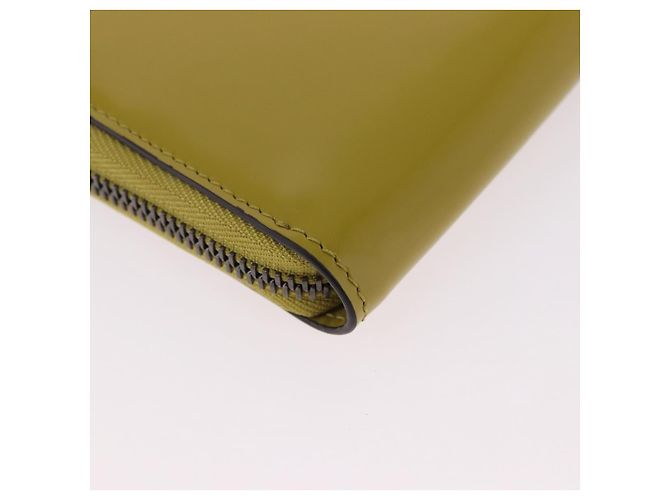Portafoglio GUCCI in pelle vernice Verde Argento 817375 Auth BA13847V - vista 10