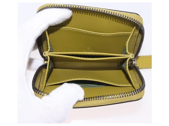 Portafoglio GUCCI in pelle vernice Verde Argento 817375 Auth BA13847V - vista 14