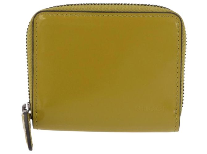 Portafoglio GUCCI in pelle vernice Verde Argento 817375 Auth BA13847V - vista 2