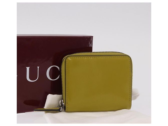 Portafoglio GUCCI in pelle vernice Verde Argento 817375 Auth BA13847V - vista 21