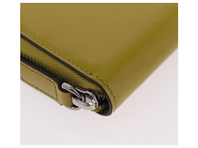 Portafoglio GUCCI in pelle vernice Verde Argento 817375 Auth BA13847V - vista 8
