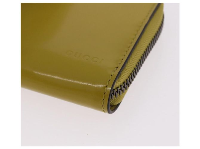 Portafoglio GUCCI in pelle vernice Verde Argento 817375 Auth BA13847V - vista 9