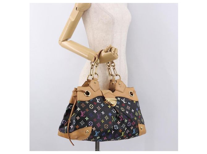 LOUIS VUITTON Borsa Tote Ursula Monogram Multicolor Black M40124 LV Auth ka5202V Nero - vista 26