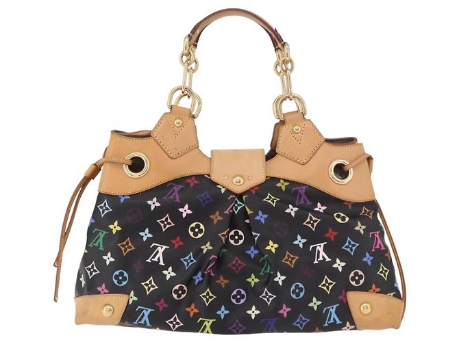 LOUIS VUITTON Borsa Tote Ursula Monogram Multicolor Black M40124 LV Auth ka5202V Nero - vista 3