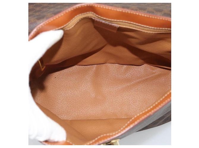 Céline Borsa a tracolla CELINE in tela Macadam PVC Pelle Marrone Oro Auth 190382A D'oro - vista 15