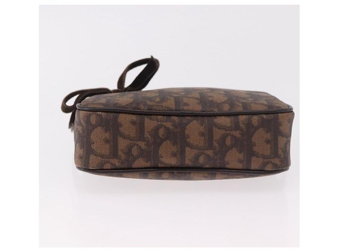 Pochette Christian Dior Trotter Canvas PVC Marrone Argento Auth 190629V - vista 9