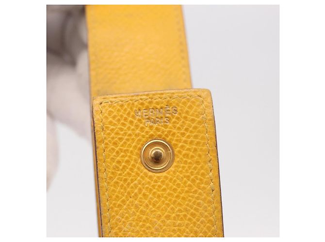 Hermès Custodia per rossetto HERMES in pelle gialla Auth ar14028 Giallo - vista 15