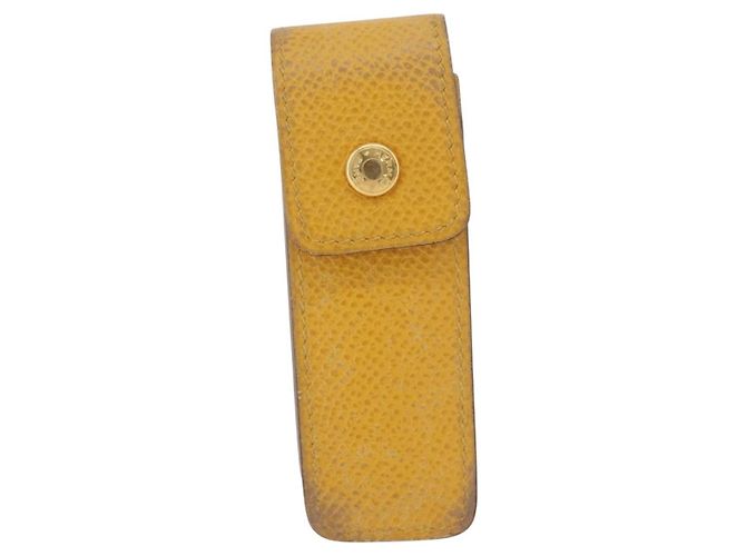 Hermès Custodia per rossetto HERMES in pelle gialla Auth ar14028 Giallo - vista 2