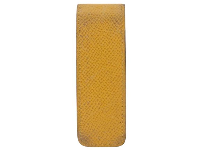 Hermès Custodia per rossetto HERMES in pelle gialla Auth ar14028 Giallo - vista 3