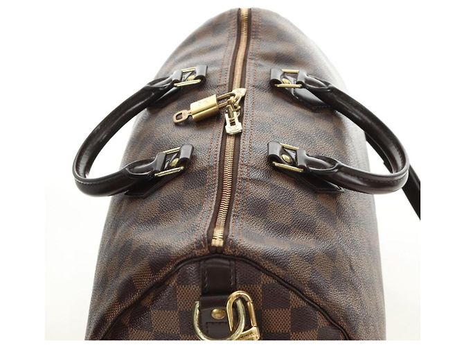 LOUIS VUITTON Damier Ebene Speedy Bandouliere 35 Hand Bag N41366 Auth 188496SAV - vista 6