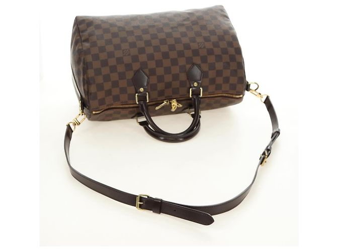 LOUIS VUITTON Damier Ebene Speedy Bandouliere 35 Hand Bag N41366 Auth 188496SAV - vista 8