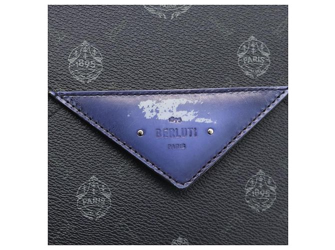 Clutch Berluti in PVC Nero Argento Auth BA13162 - vista 12