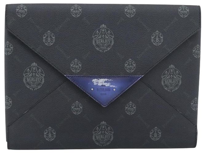 Clutch Berluti in PVC Nero Argento Auth BA13162 - vista 2