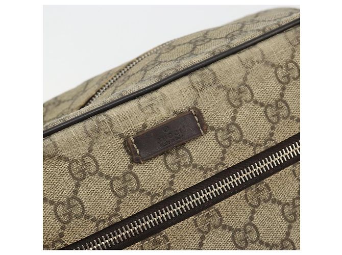 Borsa a Spalla GUCCI GG Supreme PVC Beige Oro 211107 Auth BA13796A D'oro - vista 14