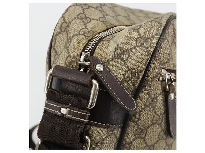 Borsa a Spalla GUCCI GG Supreme PVC Beige Oro 211107 Auth BA13796A D'oro - vista 15