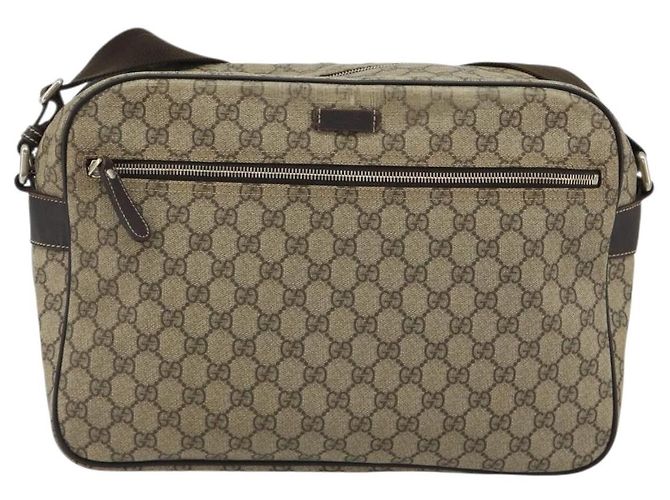 Borsa a Spalla GUCCI GG Supreme PVC Beige Oro 211107 Auth BA13796A D'oro - vista 2