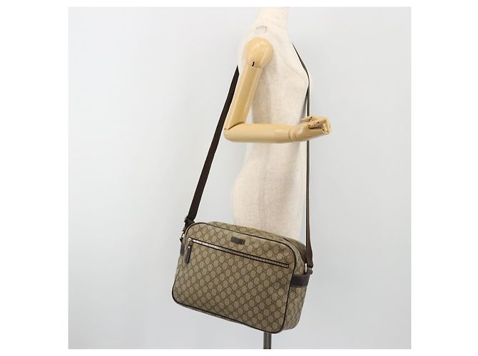 Borsa a Spalla GUCCI GG Supreme PVC Beige Oro 211107 Auth BA13796A D'oro - vista 23