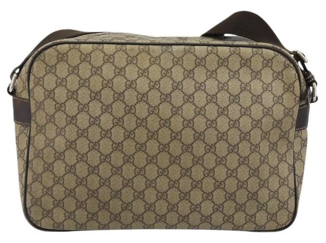 Borsa a Spalla GUCCI GG Supreme PVC Beige Oro 211107 Auth BA13796A D'oro - vista 3