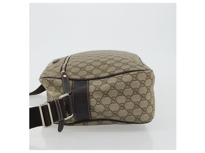 Borsa a Spalla GUCCI GG Supreme PVC Beige Oro 211107 Auth BA13796A D'oro - vista 5