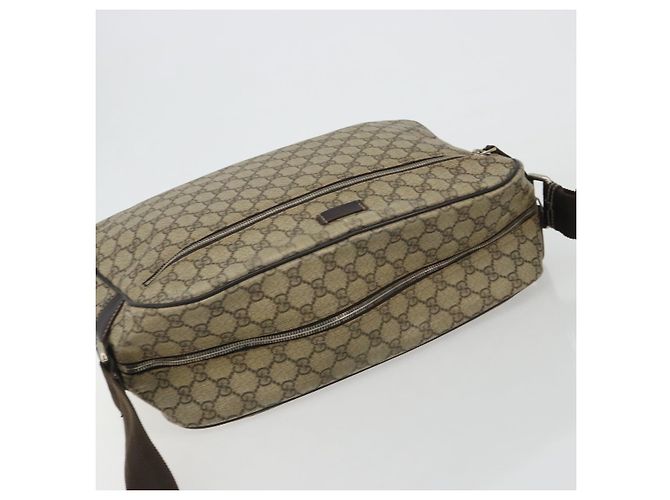 Borsa a Spalla GUCCI GG Supreme PVC Beige Oro 211107 Auth BA13796A D'oro - vista 6