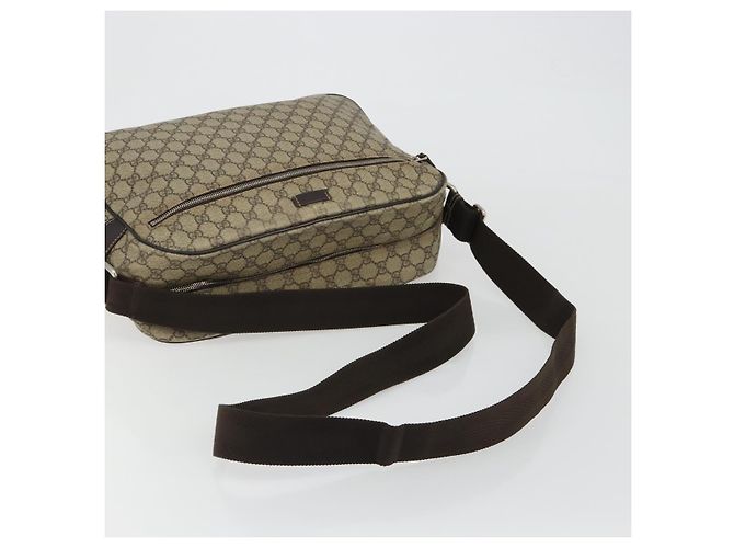 Borsa a Spalla GUCCI GG Supreme PVC Beige Oro 211107 Auth BA13796A D'oro - vista 7