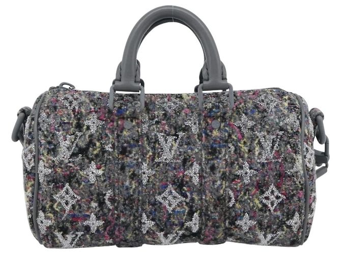 LOUIS VUITTON Borsa Monogram Felt Keepall XS Grigio Rosa M80821 Auth 191687SAM Marrone - vista 2