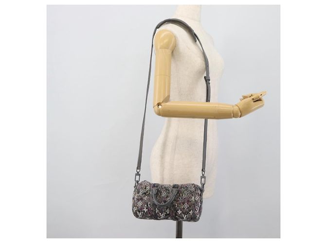 LOUIS VUITTON Borsa Monogram Felt Keepall XS Grigio Rosa M80821 Auth 191687SAM Marrone - vista 23