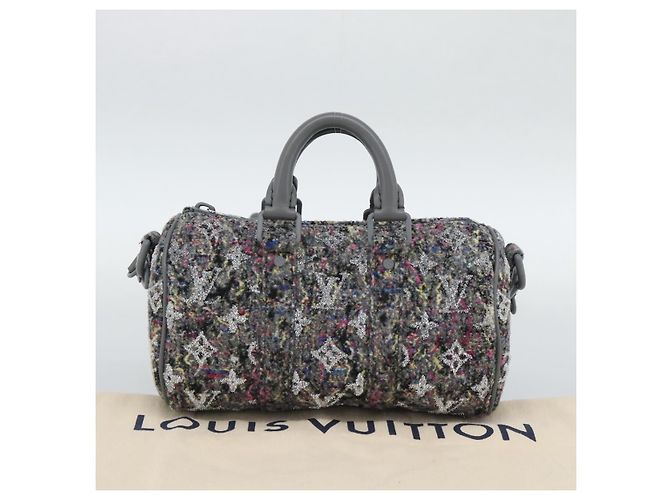 LOUIS VUITTON Borsa Monogram Felt Keepall XS Grigio Rosa M80821 Auth 191687SAM Marrone - vista 24