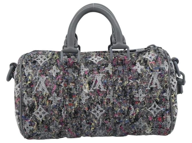 LOUIS VUITTON Borsa Monogram Felt Keepall XS Grigio Rosa M80821 Auth 191687SAM Marrone - vista 3