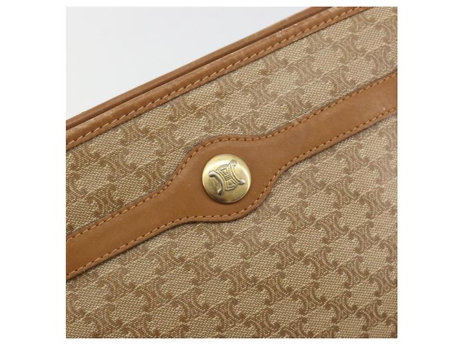 Céline Borsa a tracolla CELINE Macadam PVC Pelle Beige Oro Autentica 191017A D'oro - vista 14