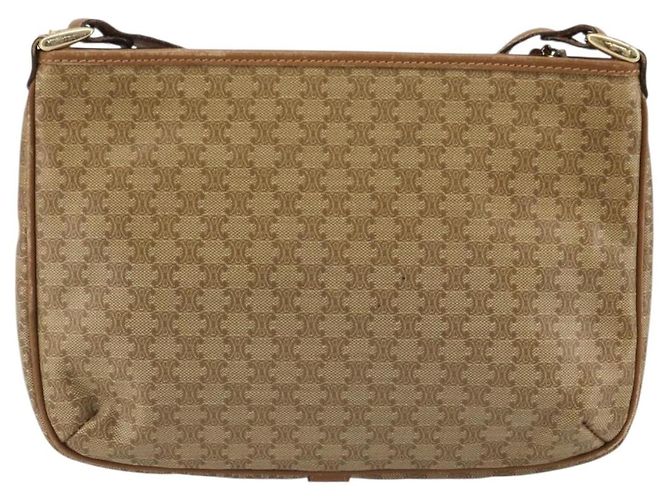 Céline Borsa a tracolla CELINE Macadam PVC Pelle Beige Oro Autentica 191017A D'oro - vista 3