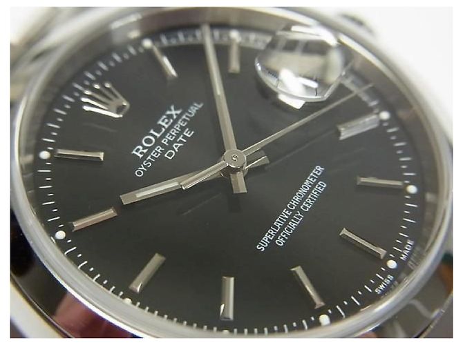 ROLEX Oyster PERPETUAL date black Ref.15200 K series Uomo Argento - vista 2