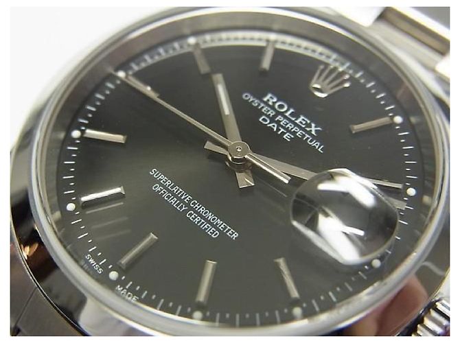 ROLEX Oyster PERPETUAL date black Ref.15200 K series Uomo Argento - vista 3