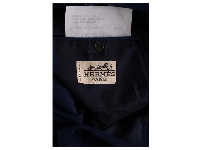 Completo Hermès in cashmere blu navy L - vista 6