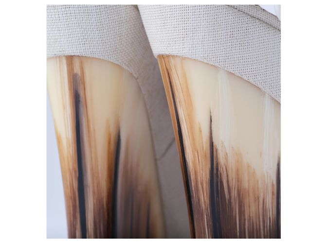 Autre Marque Sandali con zeppa Casadei in pelle effetto coccodrillo marrone - vista 5