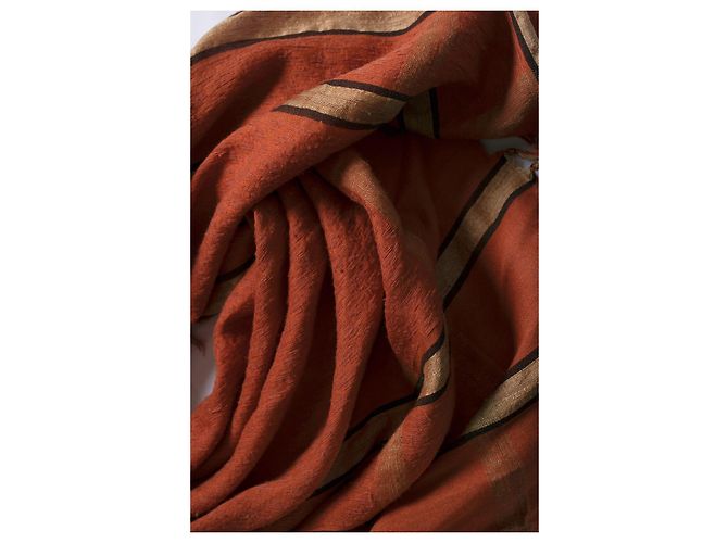 Dries van Noten, sciarpa in jacquard arancione - vista 2