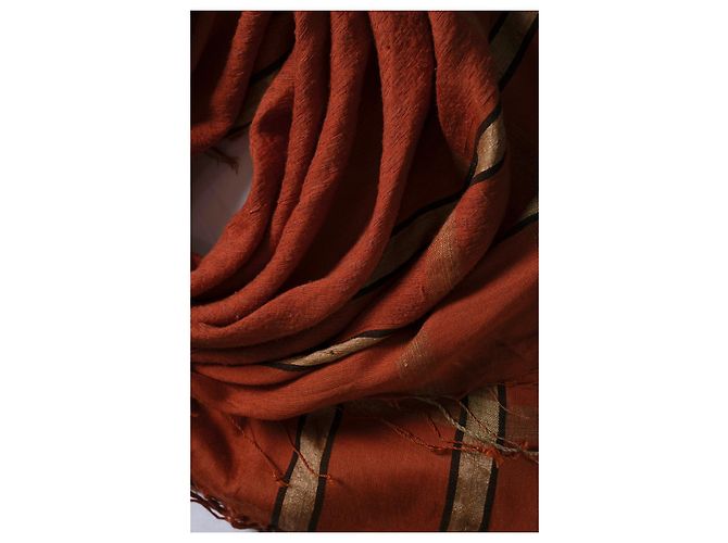 Dries van Noten, sciarpa in jacquard arancione - vista 6