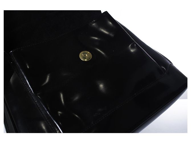 Bamboo Gucci, borsa in bambù in pelle lucida nera Nero - vista 8