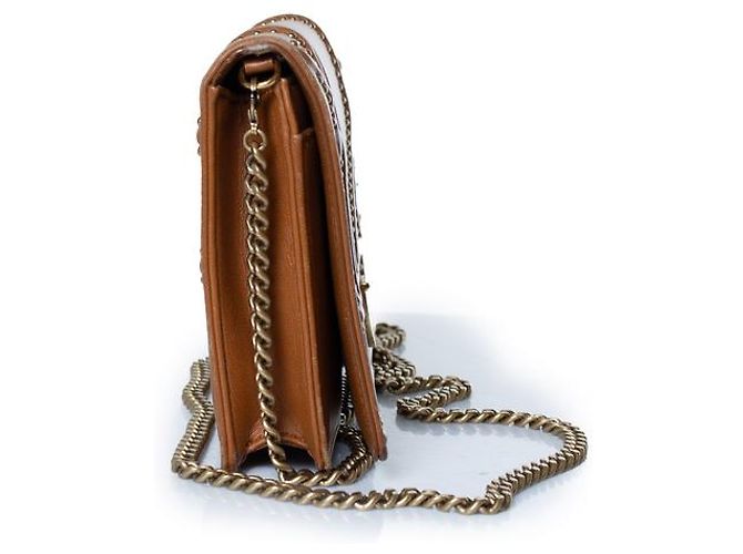 Christian Dior Dior, Mini Diorama Chain Shoulderbag mit Nieten Braun Golden - Ansicht 4