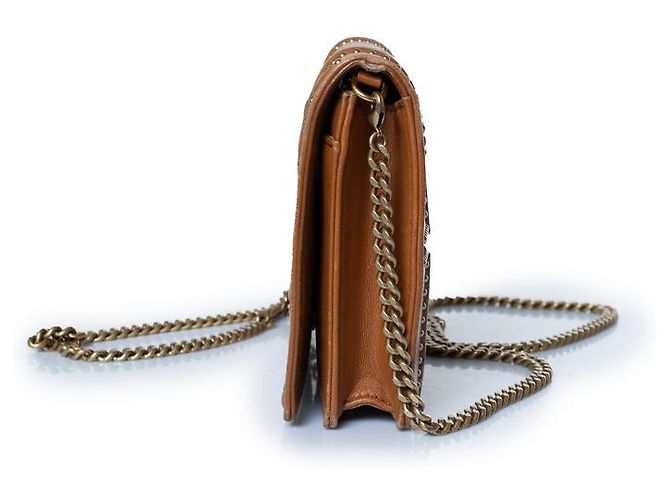 Christian Dior Dior, Mini Diorama Chain Shoulderbag mit Nieten Braun Golden - Ansicht 5