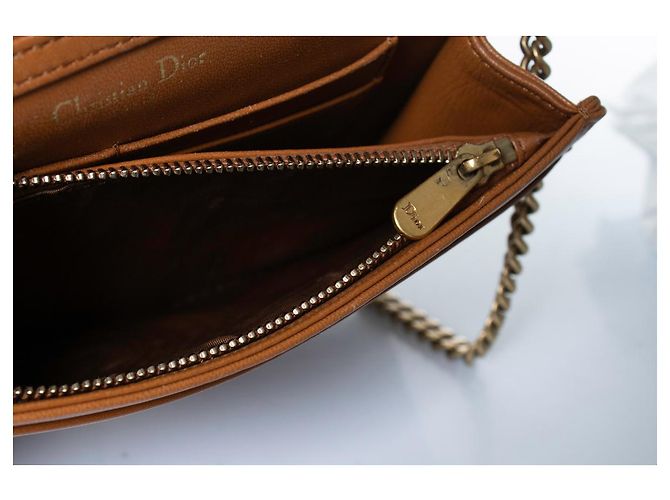 Christian Dior Dior, Mini Diorama Chain Shoulderbag mit Nieten Braun Golden - Ansicht 8