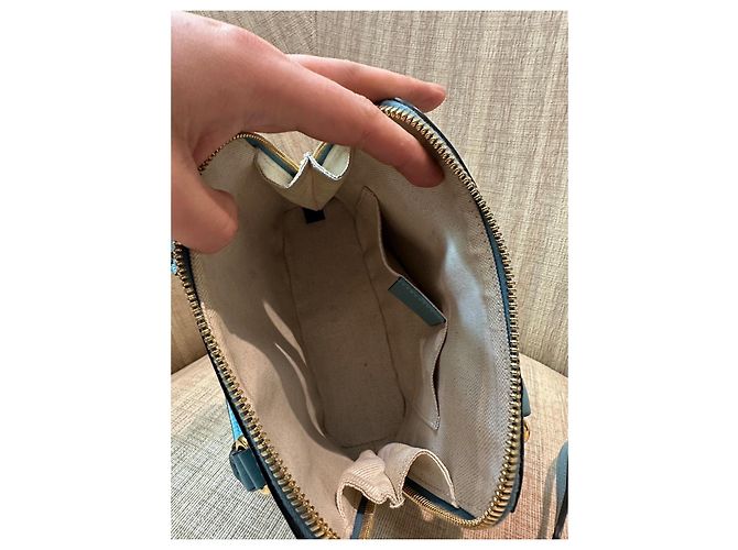 Gucci Horsebit 1955 Mini Dôme - Borsa in pelle blu - vista 4
