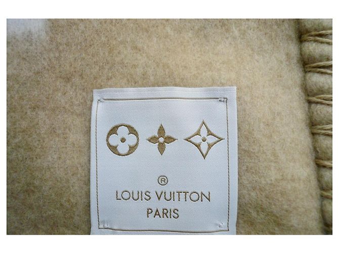 Louis Vuitton Kinder Decke Kaschmir Wolle Weiß Beige - Ansicht 5