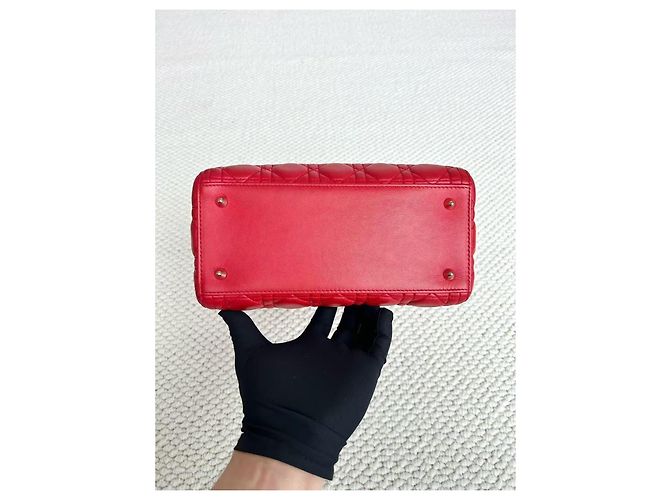 Dior Mini borsa Lady Dior in pelle rossa Rosso - vista 4